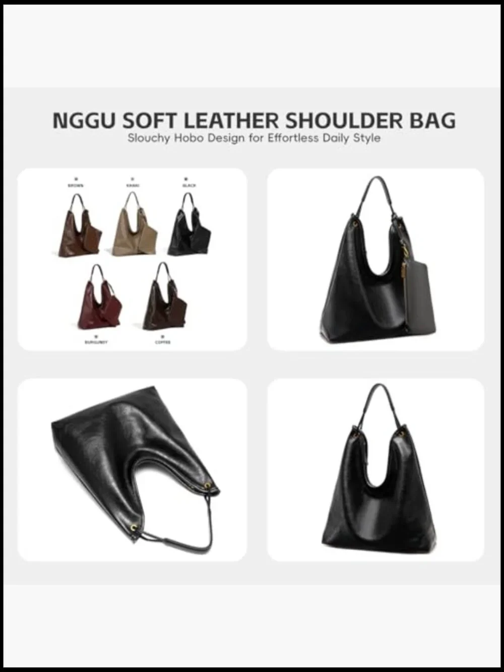 Oversized Slouchy Hobo Bag Large 15.7 Leather Crossbody Tote Shoulder Bag with